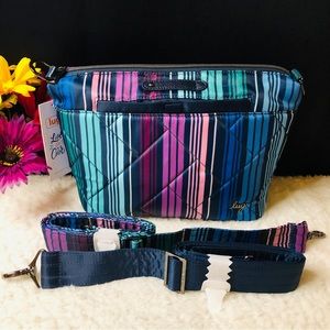 🆕Lug Flare 2 - Love Strip Multi Color RFID Quilted Crossbody W/2 Straps